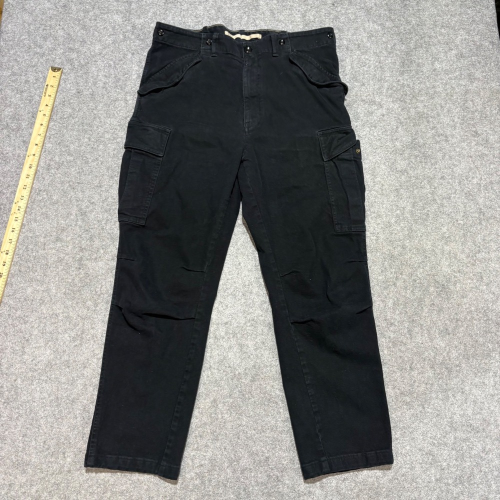Banana Republic Mens Slim Fit Cargo Pants Black Utility Tactical 36x32